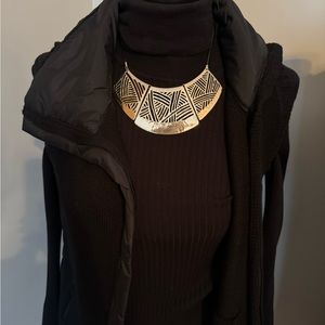 Eileen Fisher asymmetrical sleeveless sweater vest. Merino wool. Trim 💯 nylon